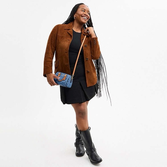 NWT Coach Micro Rowan Crossbody Signature Denim Mini Boston Bag CDQ36 - Picture 2 of 10